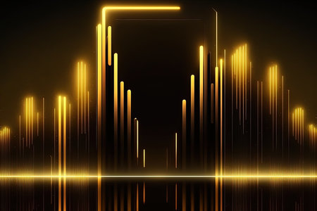 abstract, futuristic, background, gold, pink, blue, glowing, neon, moving, high speed, wave lines, bokeh lights, data transfer, concept, fantastic, wallpaper, design, technology, digital, motion, dynamic, energy, vibrant, colorful, modern, cyber, space, sci-fi, hi-tech, innovation, flowing, streaming, electronic, future, fantasy, illumination, glitter, sparkle, shiny, luxury, luminous, shimmering, illuminated, luxurious, elegant, creative, artistic, fancy, stylish,Ai Generativeの素材