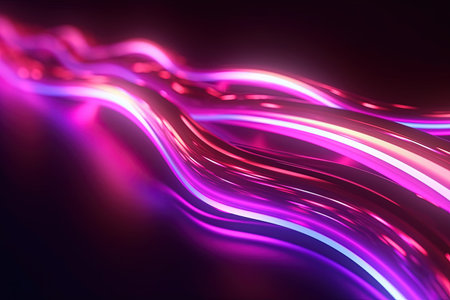 abstract futuristic background with pink blue glowing neon moving high speed wave lines and bokeh lights. Data transfer concept Fantastic wallpaper, Ai Generativeの素材