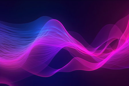 abstract futuristic background with gold PINK blue glowing neon moving high speed wave lines and bokeh lights. Data transfer concept Fantastic wallpaper, Ai Generativeの素材