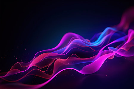 abstract futuristic background with gold PINK blue glowing neon moving high speed wave lines and bokeh lights. Data transfer concept Fantastic wallpaper, Ai Generativeの素材