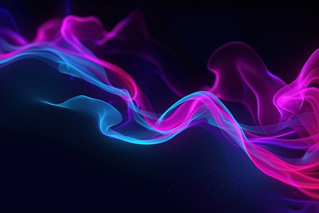 abstract futuristic background with gold PINK blue glowing neon moving high speed wave lines and bokeh lights. Data transfer concept Fantastic wallpaper, Ai Generativeの素材