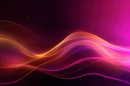 abstract futuristic background with gold pink blue glowing neon moving high speed wave lines and bokeh lights. Data transfer concept Fantastic wallpaper, Ai Generativeの素材