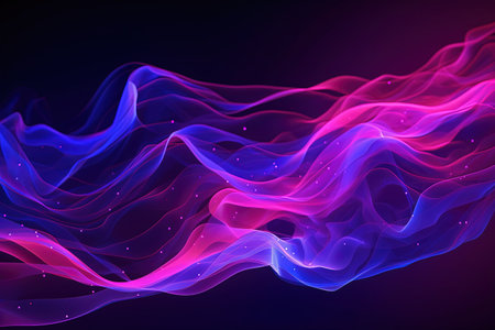 abstract futuristic background with gold PINK blue glowing neon moving high speed wave lines and bokeh lights. Data transfer concept Fantastic wallpaper, Ai Generativeの素材