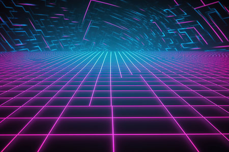 abstract futuristic background with gold PINK blue glowing neon moving high speed wave lines and bokeh lights. Data transfer concept Fantastic wallpaper, Ai Generativeの素材
