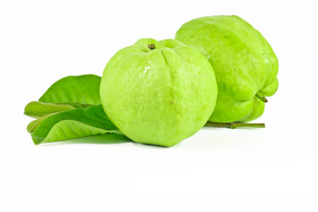 guava fruit on white background の写真素材