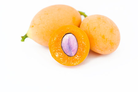Marian plum or maprang  thai fruit  isolated on white background の写真素材