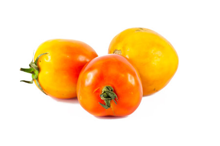 Red Tomato on white background の写真素材