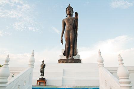 Big standing Buddha image at Phutthamonthon, Thailandの写真素材