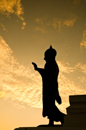 Big standing Buddha image at Phutthamonthon, Thailandの写真素材