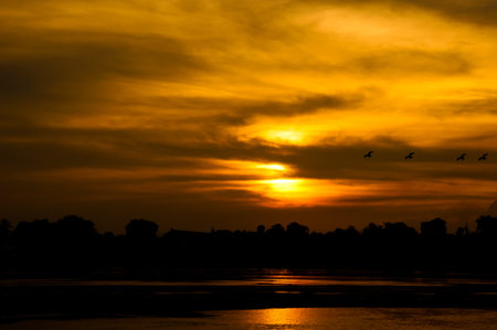 Beautiful sunset , Thailandの写真素材