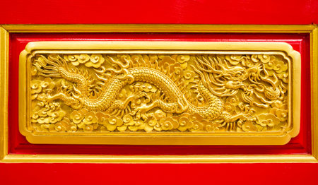 Dragons in chinese temple Thailand の写真素材