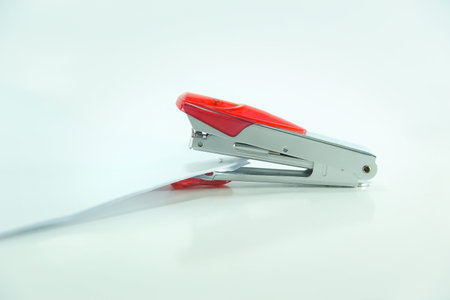Red Stapler and paperの写真素材