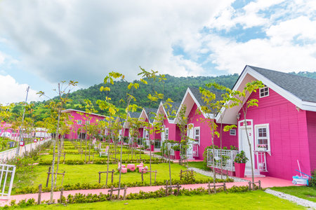 Pink houseの写真素材