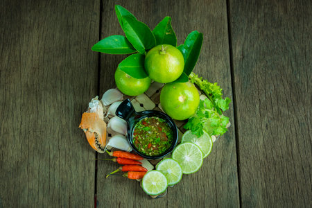 Steamed Crab with Seafood Sauceの写真素材