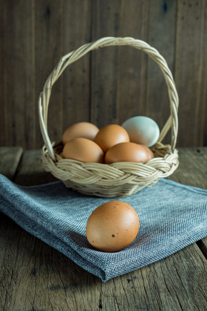Eggs, duck eggs, raw materials to cook the menu.の写真素材