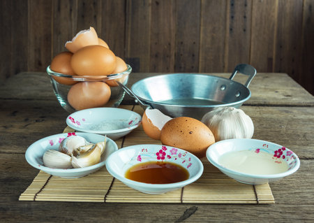 Eggs, duck eggs, raw materials to cook the menu.の写真素材