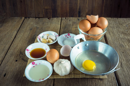 Eggs, duck eggs, raw materials to cook the menu.の写真素材