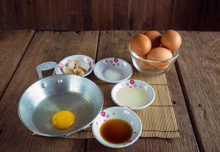 Eggs, duck eggs, raw materials to cook the menu.の写真素材