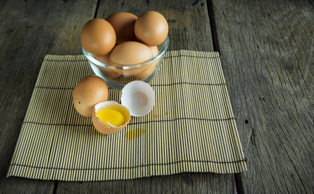 Eggs, duck eggs, raw materials to cook the menu.の写真素材