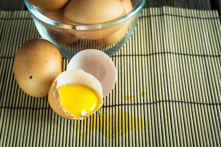 Eggs, duck eggs, raw materials to cook the menu.の写真素材