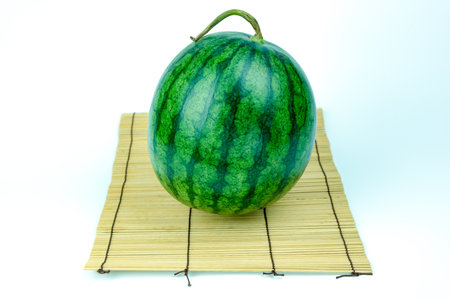 Watermelon placed on a white background.の写真素材