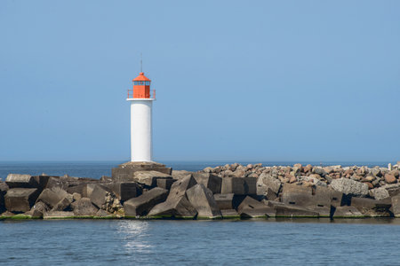Lighthouse on the coast of the Baltic seaの写真素材