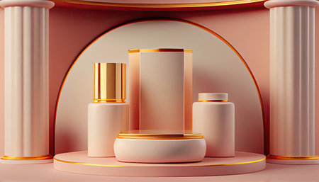 Product display podium background for Cosmetics or beauty productの素材