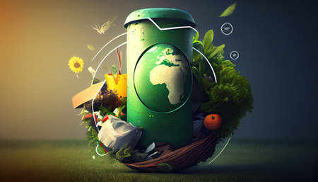 zero waste concept waste recycling for a clean and healthy environment ecology lifestyle and sustainable developmentsの素材