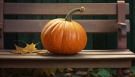 Pumpkin on the benchの素材
