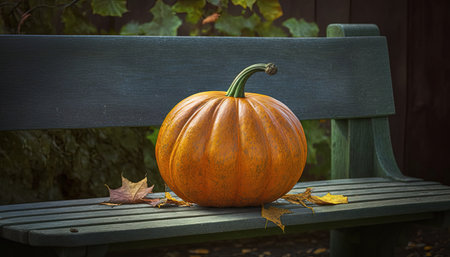 Pumpkin on the benchの素材