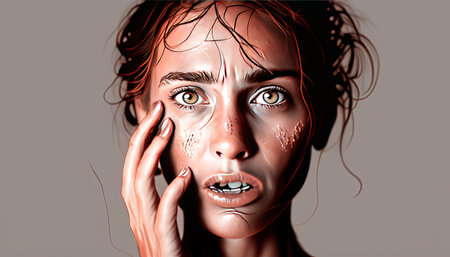 Vector stressed womanの素材