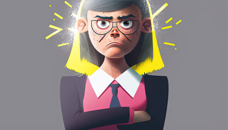 Illustration of a confused businesswoman - business and working designの素材