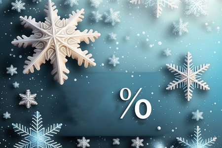 Winter sale background - Snowflakes and stars design banner - Sales business elementの素材