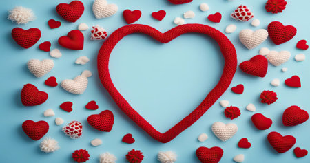 Bottle of wine, rose flowers, glass and hearts on white background with space for text. Valentine's Day celebration66の素材