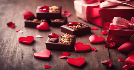 Beauty portrait of African American girl with afro hair. Beautiful black woman. A Womans face decorated with decorative hearts. Valentines day photo668の素材