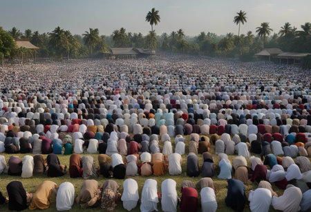 Pekalongan, Indonesia - April 28, 2023 : Blur and noise image of The traditional rowing competition is held after the Eid al-Fitr.6の素材
