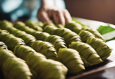 Pekalongan, Indonesia - April 28, 2023 : Blur and noise image of The traditional rowing competition is held after the Eid al-Fitr.312の素材