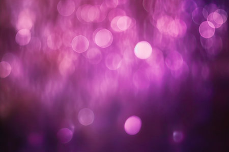 Purple bokeh background with defocused round lights and sunbeams, flare overlayの素材