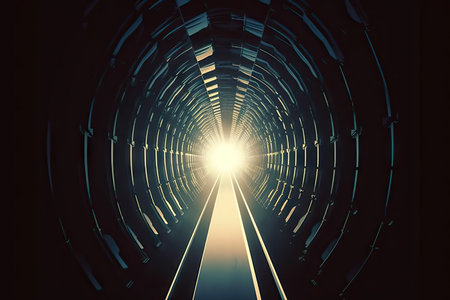 Illustration of the tunnel of time, futuristic vision, science and technology concept,の素材