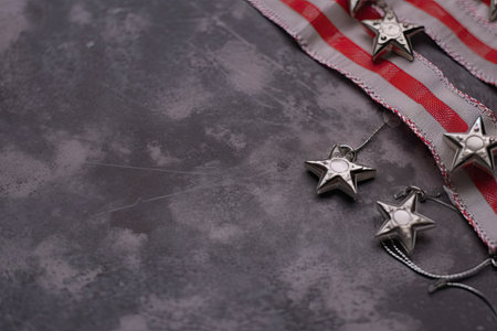 Grey structured background, stars, christmasの素材