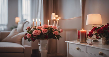 man in suit holding hand of happy african american woman in restaurant on Saint Valentines Day02の素材