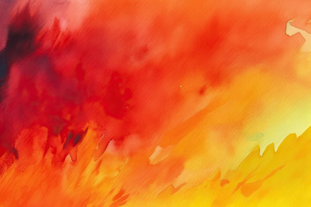 abstract drawing red orange yellow watercolor colorful background for design painted canvas textureの素材