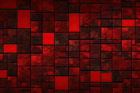 black red abstract geometric pattern with squares background with space for design web banner wide panoramicの素材