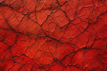 red toned stone texture with cracks and veins close up it looks like rough crumpled paper red background with copy space for designの素材
