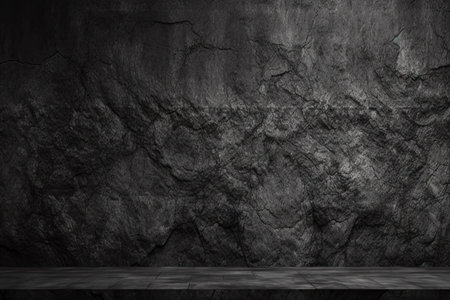 black and white abstract background dark stone background black banner with concrete wall textureの素材