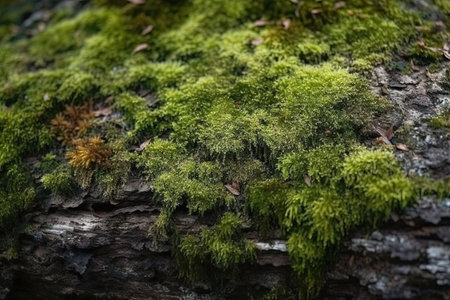 moss on the bark of a tree green moss on a tree trunk texture background abstract nature backgroundの素材