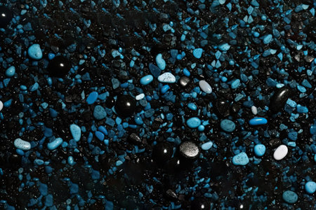 black blue white abstract background dark blue background with light with copy space for design nobody long web banner website header decorative wall finishing with marble chipsの素材