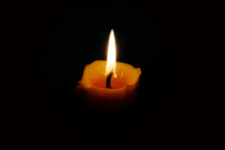 candle in black backgroundの写真素材
