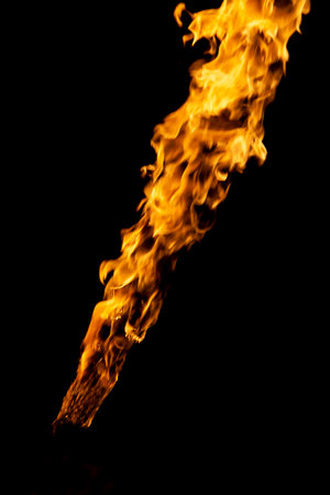 Fire, flames on a black background. Fire for advertising. Fire a fire.の写真素材