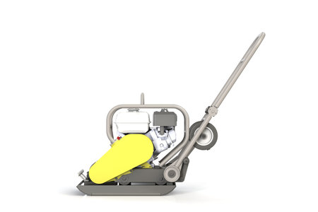 3D modeling of a construction vibration plate with a two-stroke internal combustion engine. This is...